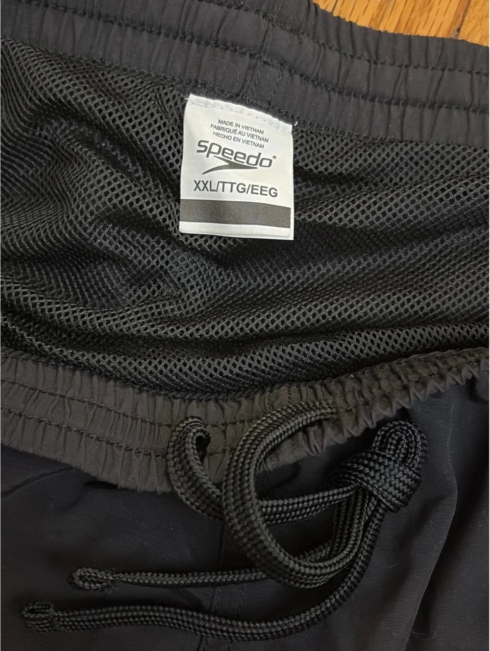 NWT men’s black Speedo short swim trunks